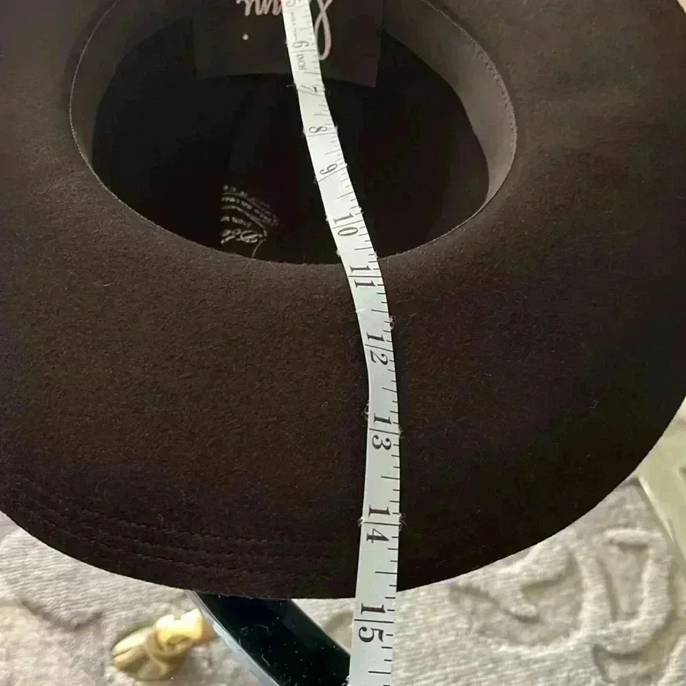 Black Wool Hat Doeskin Felt 100% Wool Made in USA - Picture 9 of 11